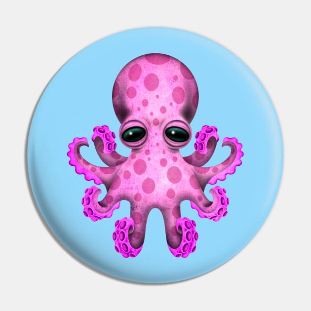 Cute Pink Baby Octopus Pin by jeffbartels