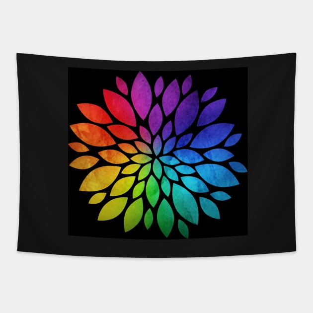 Rainbow Flower Tapestry by Eliza-Grace