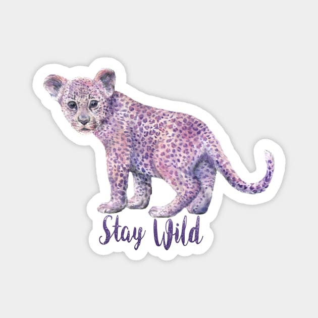 Stay Wild Pink Leopard Magnet by wanderinglaur