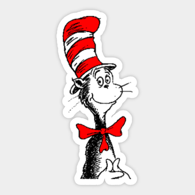 Cat In The Hat Pondering Cat In The Hat Sticker Teepublic