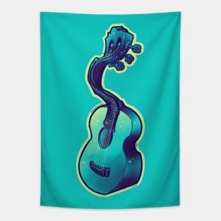 aqua blue acoustic guitar twisting Tapestry