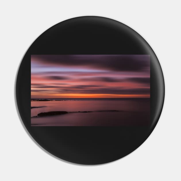 Calm Sunset Sky and Ocean View Pin by Design A Studios