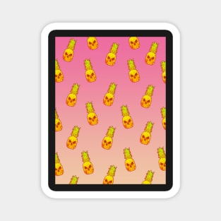 Pink Pineapple Skull Pattern Magnet