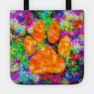 Watercolor Dog Paw Print Tote