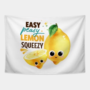 Easy Peasy Lemon Squeezy - Funny Lemon pun Tapestry