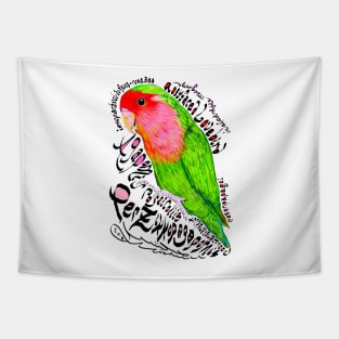 Rosy-faced lovebird; Rooiwangparkiet Tapestry