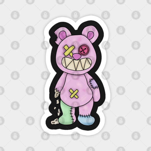 Zombie creepy kawaii teddy bear Magnet by Becky-Marie