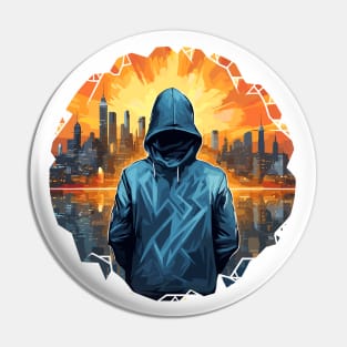 Mistery Shadow Hacker Gamer Urbain City Life Pin