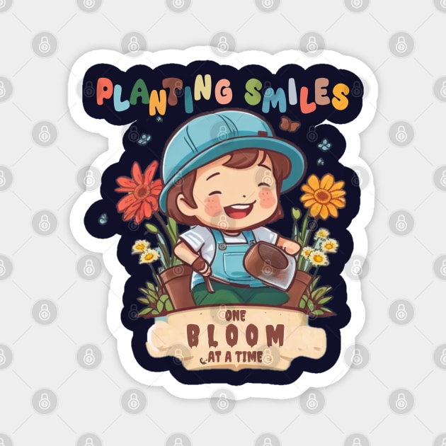 planting smile Magnet by AOAOCreation