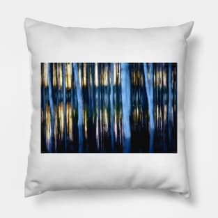 Birch Trees On The Lake Pillow