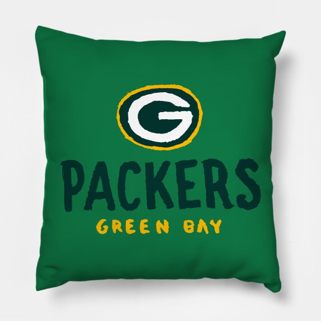 Green Bay Packeeeers 05 Pillow by Very Simple Graph