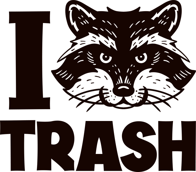 I Love Trash Raccoon Kids T-Shirt by nickbeta