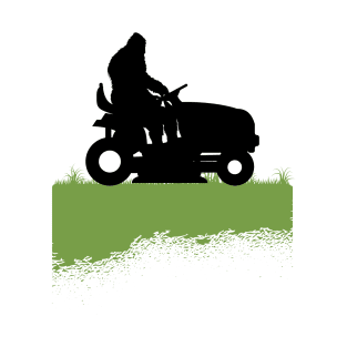 Bigfoot Riding Lawnmower Sasquatch Mowing The Lawn T-Shirt