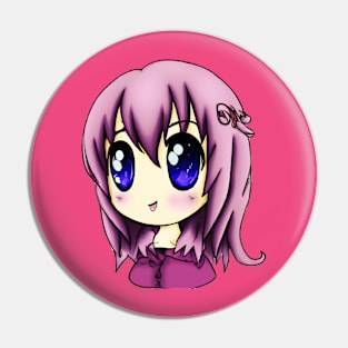 Pink girl anime with purple eyes Pin