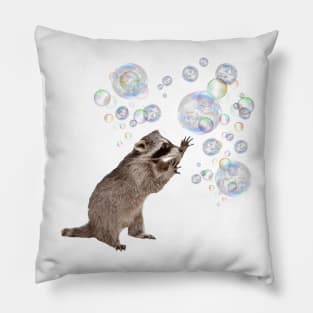 Bubbles the Raccoon 2 Pillow