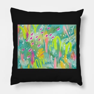 “Everything is Wonderful” - a Brightly Colored Abstract Pillow