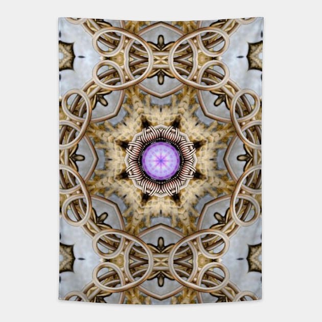 Gold Mandala Tapestry by Manafold