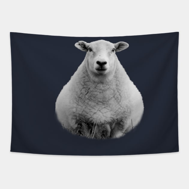 Black and White Sheep Tapestry by tribbledesign