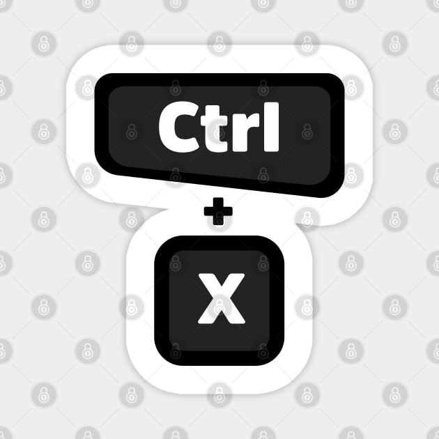 Ctrl + X  - Computer Programming - Light Color Magnet by springforce