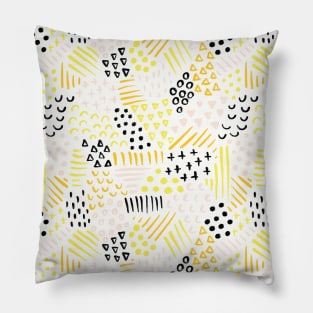 Geometric Doodle Collage Pillow