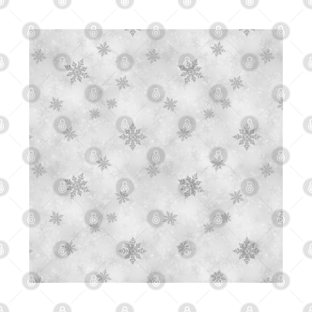 Silver Snowflakes Christmas Pattern by DeneboArt