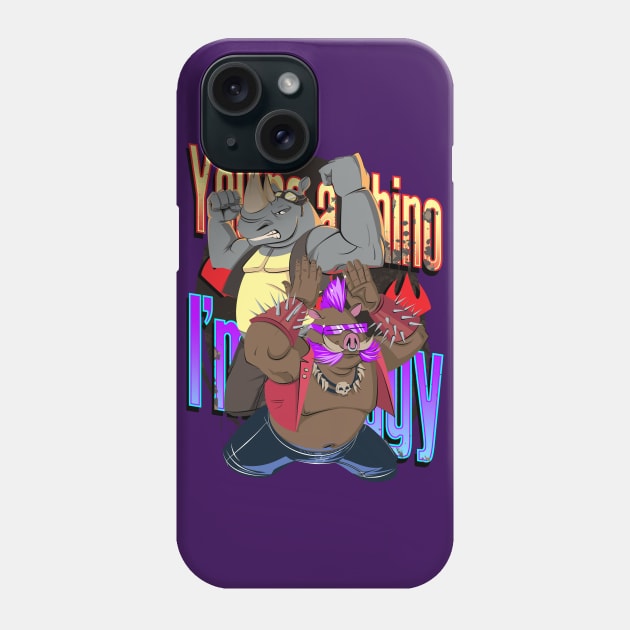 Your a Rhino, I'm a piggy! Phone Case by Niall Byrne