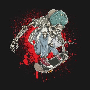 Skateboarding Zombie Splatter T-Shirt