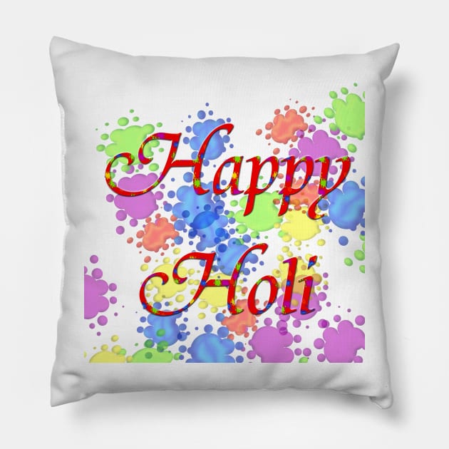 Happy Holi Pillow by ikshvaku