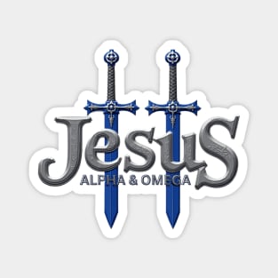 Jesus Alpha & Omega Sword Design Magnet