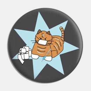 Vaccine Corona Cat Pin