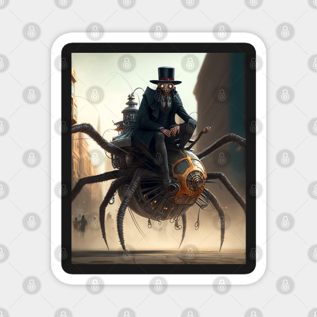 Steampunk spider rider riding mechanical robot mashine steampunk animal Magnet by SJG-digital