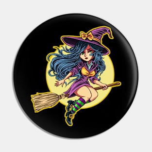 Halloween Witch Pin