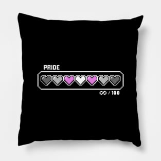 Demigirl Pride Videogame Life Bar Hearts Pillow