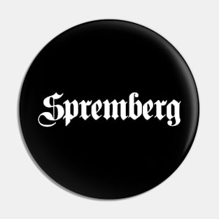 Spremberg written with gothic font Pin