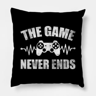 game never ends heartbeat controller gamer quote gaming Pillow