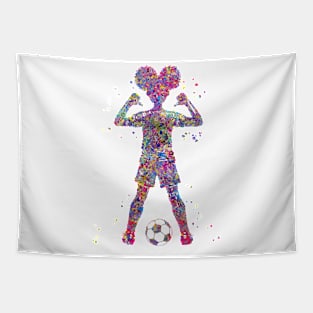 Girl Soccer Player Tapestry