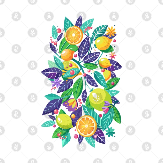 Vintage Lemon leaves floral pattern fresh Lemonade Summer Party gifts by sofiartmedia