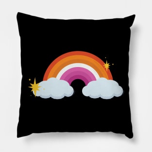 Lesbian Pride Retro Rainbow Pillow