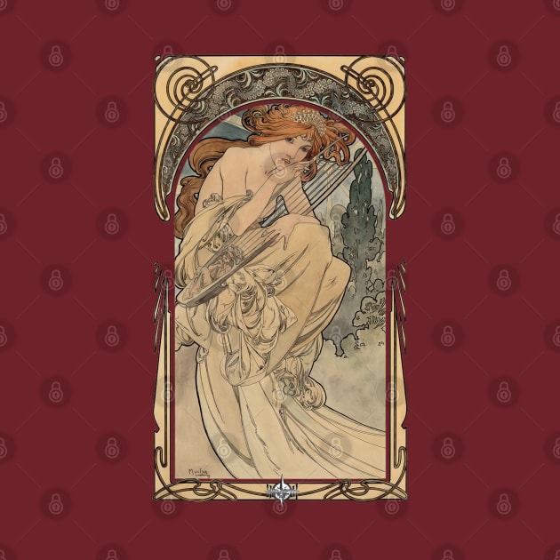 Allegorie de la Musique by Alphonse Mucha by Hiraeth Tees