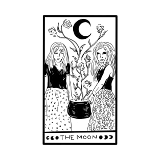 Midnight Margarita Moon - tarot card black line T-Shirt