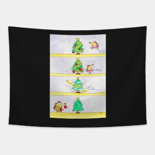 Christmas Ballet Cartoon Tapestry