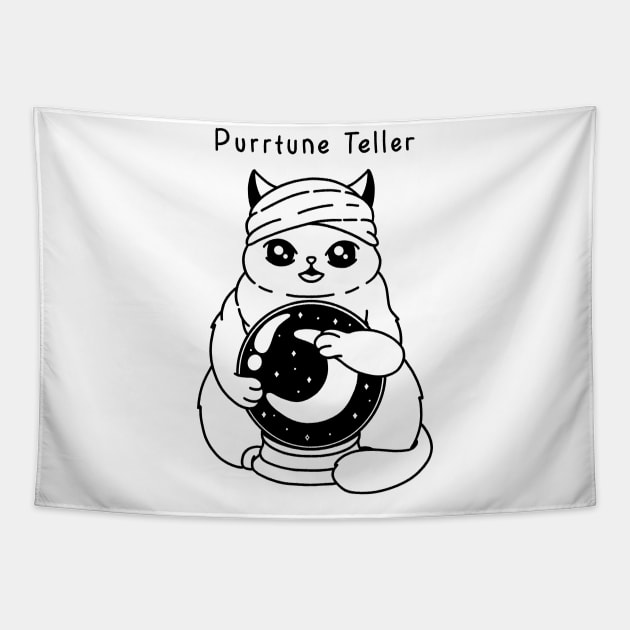 Purrtune Teller Tapestry by Kimprut