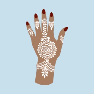 White Henna Tattoo - White Mehendi - Henna Hand T-Shirt