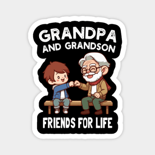 Grandpa And Grandson Friends For Life Magnet