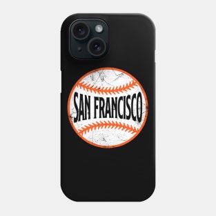 San Francisco Retro Baseball - Black Phone Case