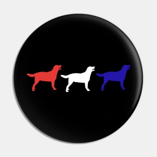 Red, White & Blue Happy Lab Design Pin