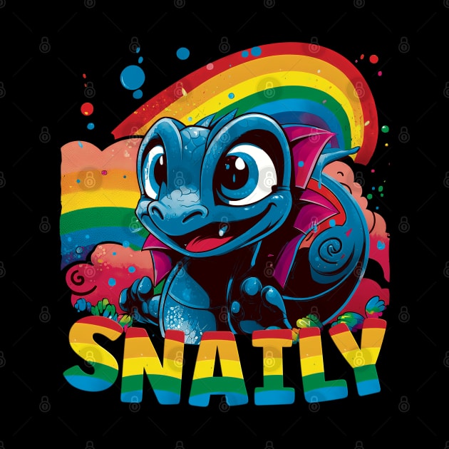 Snaily The Super Cute Rainbow Snail by RuftupDesigns