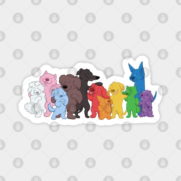 Progress Pride Puppies Magnet by DnDoggos