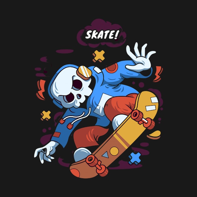 skater skull by snoddyshop