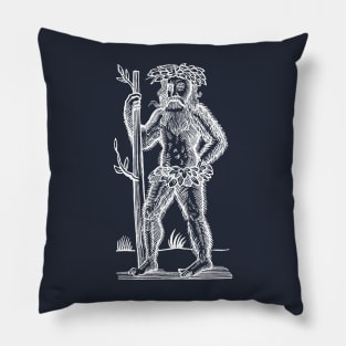 Medieval or Renaissance Green Man or Wild Man Pillow